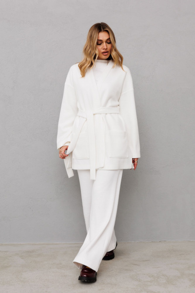 Трёхпредметный комплект из трикотажа: джемпер, брюки и кардиган AVRIL 3007 айвори - фото 1