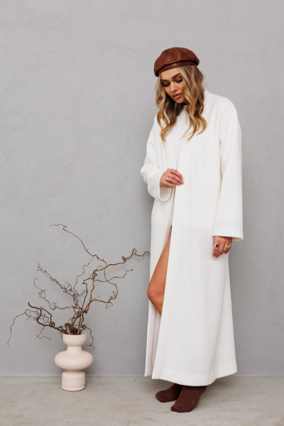 Длинный кардиган из трикотажа свободного кроя AVRIL 1057 айвори - фото 9