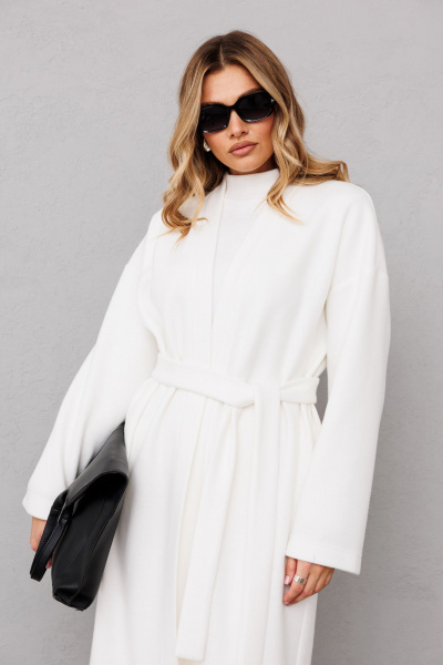 Длинный кардиган из трикотажа свободного кроя AVRIL 1057 айвори - фото 8