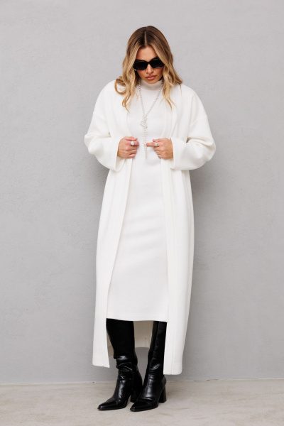 Длинный кардиган из трикотажа свободного кроя AVRIL 1057 айвори - фото 4