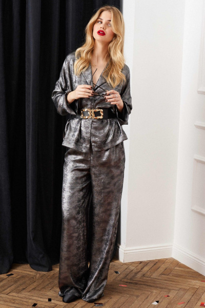 Брюки, жакет Lokka 1513С серебристый - фото 2