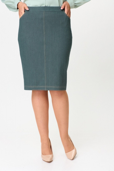 Демисезонный жилет и юбка из текстиля на каждый день DaLi 7005.2 олива - фото 4