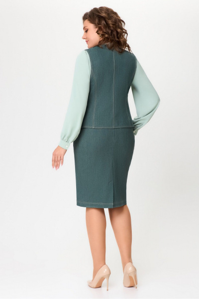 Демисезонный жилет и юбка из текстиля на каждый день DaLi 7005.2 олива - фото 6