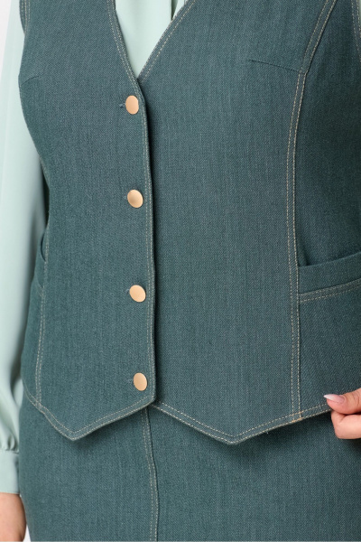 Демисезонный жилет и юбка из текстиля на каждый день DaLi 7005.2 олива - фото 2