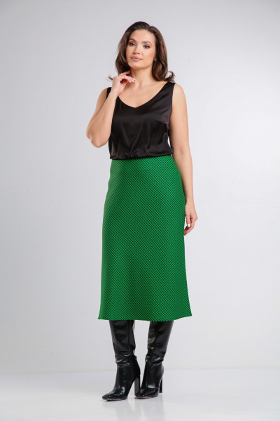 Зеленая офисная юбка из костюмной ткани длиной 80 см Takka Plus 24-245/2 - фото 2