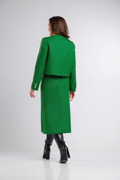 Зеленая офисная юбка из костюмной ткани длиной 80 см Takka Plus 24-245/2 - фото 7