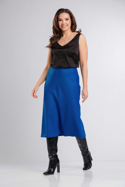 Синяя деловая юбка из костюмной ткани длиной 80 см Takka Plus 24-245/1 - фото 2