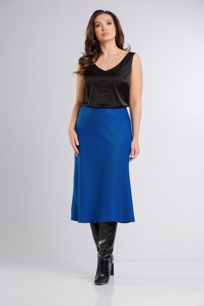 Синяя деловая юбка из костюмной ткани длиной 80 см Takka Plus 24-245/1 - фото 1