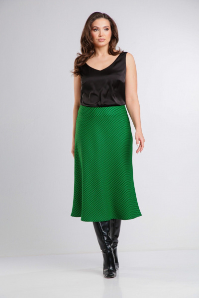 Зеленый костюм из текстиля: жакет и юбка длиной 48-80 см Takka Plus 24-246/2 - фото 11