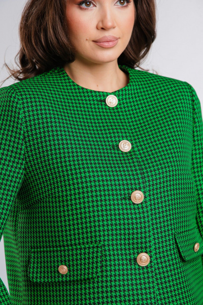 Зеленый костюм из текстиля: жакет и юбка длиной 48-80 см Takka Plus 24-246/2 - фото 6