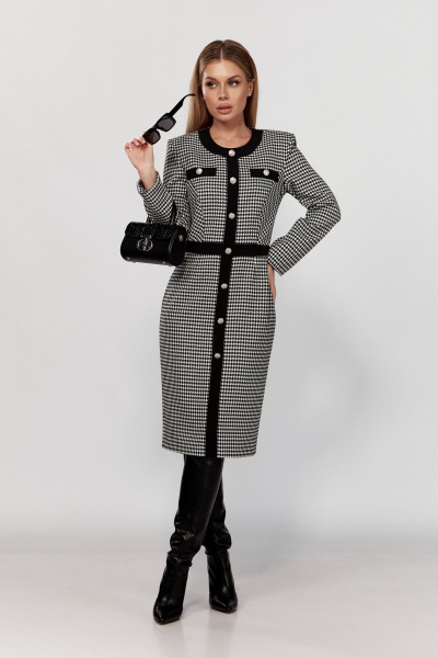 Платье из трикотажа с декоративными пуговицами DOGGI 3757 - фото 11