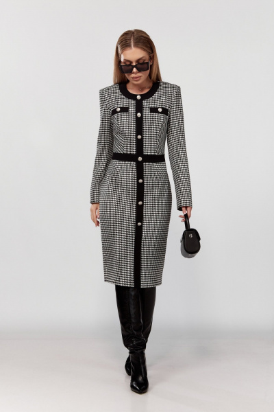 Платье из трикотажа с декоративными пуговицами DOGGI 3757 - фото 10