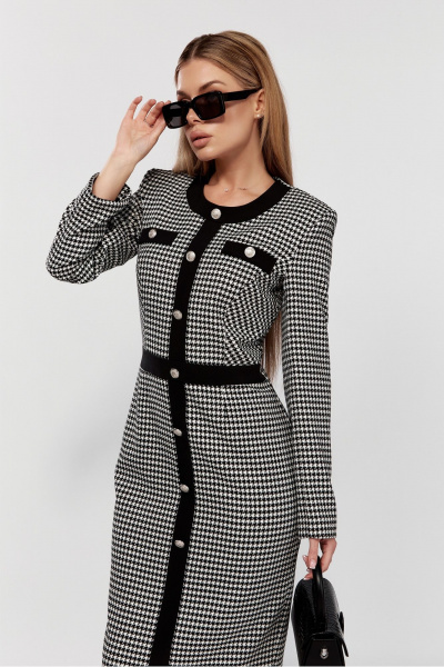 Платье из трикотажа с декоративными пуговицами DOGGI 3757 - фото 9