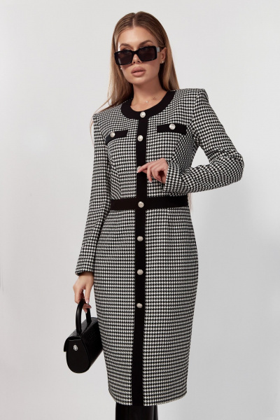 Платье из трикотажа с декоративными пуговицами DOGGI 3757 - фото 2