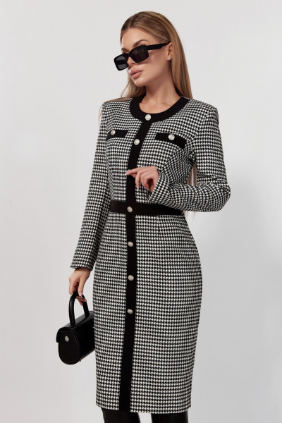 Платье из трикотажа с декоративными пуговицами DOGGI 3757 - фото 6