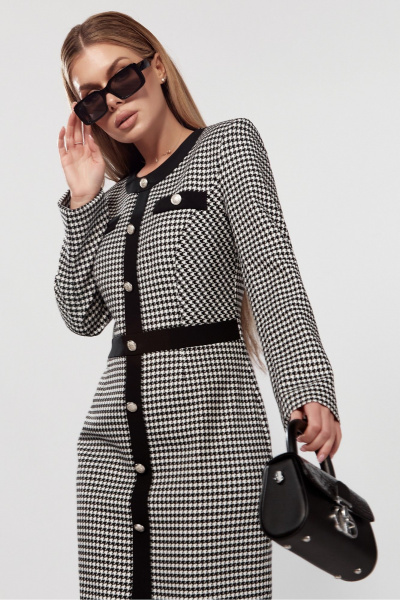 Платье из трикотажа с декоративными пуговицами DOGGI 3757 - фото 5