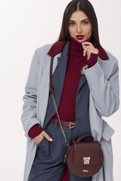 Красный водолазка из мягкого трикотажного полотна Твой имидж 2047 бургунди - фото 5