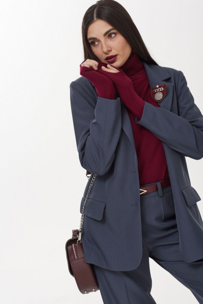 Красный водолазка из мягкого трикотажного полотна Твой имидж 2047 бургунди - фото 4