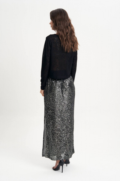 Черный трикотажный джемпер с декоративной сборкой Fantazia Mod 5020 черный - фото 4