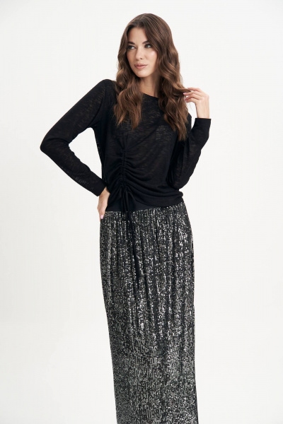 Длинная юбка из трикотажных пайеток макси Fantazia Mod 5002 - фото 6
