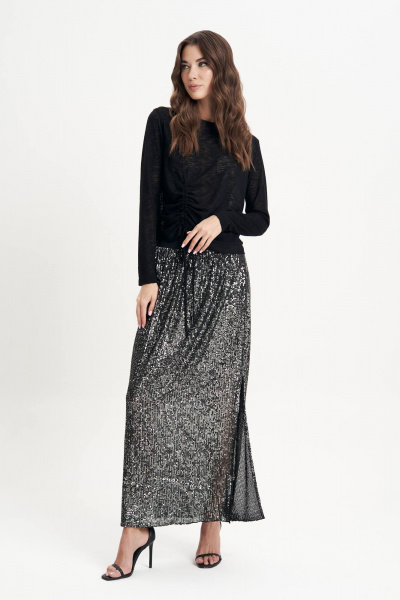 Длинная юбка из трикотажных пайеток макси Fantazia Mod 5002 - фото 5