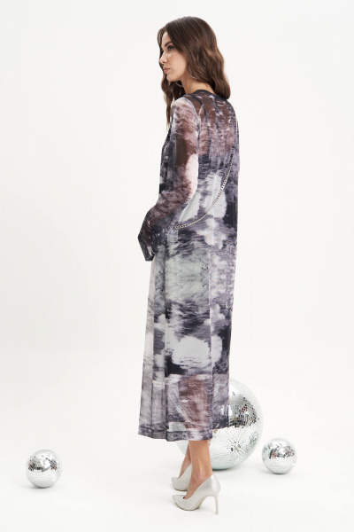 Элегантное сетчатое платье с дизайнерским принтом Fantazia Mod 5004 - фото 7