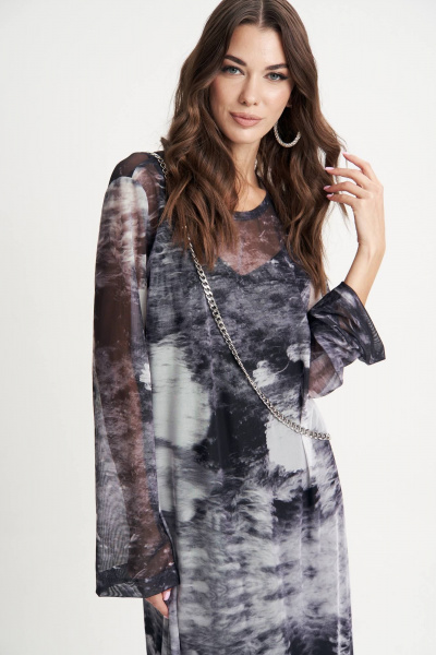 Элегантное сетчатое платье с дизайнерским принтом Fantazia Mod 5004 - фото 6