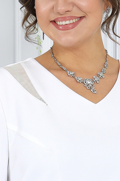 Элегантный кружевной комплект из кардигана и платья для особых мероприятий Ninele 6040 молочный - фото 10