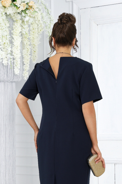 Элегантный кружевной комплект из кардигана и платья для торжественных случаев Ninele 6040 синий - фото 15