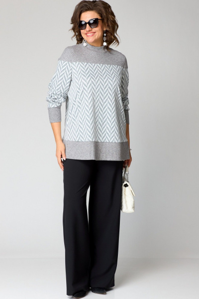 Джемпер EVA GRANT 7069А серый_принт - фото 6