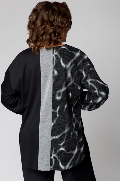 Стильный джемпер из трикотажа с вставками и разрезами EVA GRANT 7069В три_цвета - фото 6