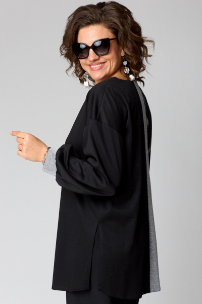 Стильный джемпер из трикотажа с вставками и разрезами EVA GRANT 7069В три_цвета - фото 5