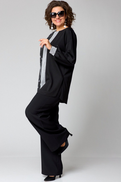 Стильный джемпер из трикотажа с вставками и разрезами EVA GRANT 7069В три_цвета - фото 4