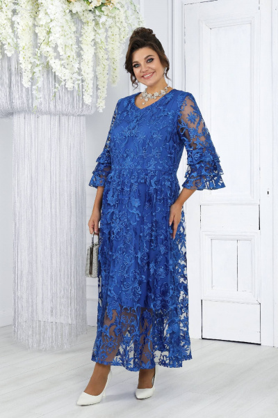 Платье Ninele 7436 васильковый - фото 7