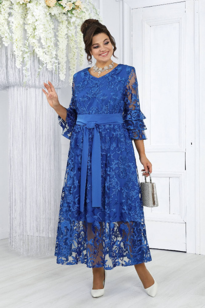 Платье Ninele 7436 васильковый - фото 6