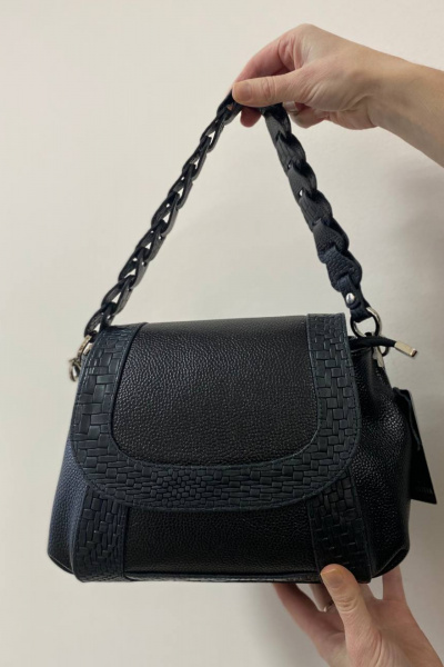 Черная сумка на плечо из натуральной кожи для повседневной носки Galanteya 38023.23с1045к45 черный - фото 1