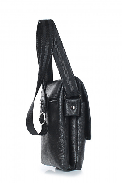 Черная дорожная сумка из натуральной кожи на каждый день Galanteya 45523.23с1305к45 черный/серый - фото 4