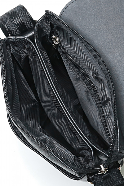 Черная дорожная сумка из натуральной кожи на каждый день Galanteya 45523.23с1305к45 черный/серый - фото 5