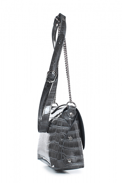 Серая сумка из натуральной кожи для ежедневного использования Galanteya 9124.24с469к45 серый_т. - фото 4