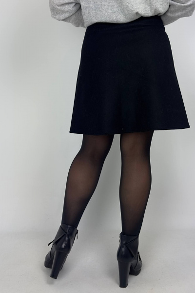 Юбка черная прямая из текстиля для повседневной носки VLADOR 500159 черный - фото 3