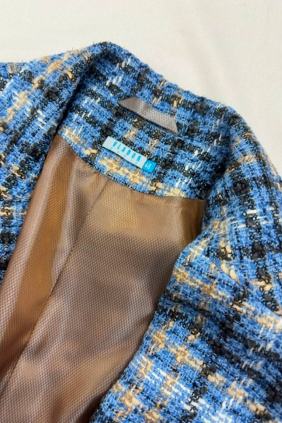 Жакет деловой приталенный из текстиля VLADOR 500514 голубой - фото 8