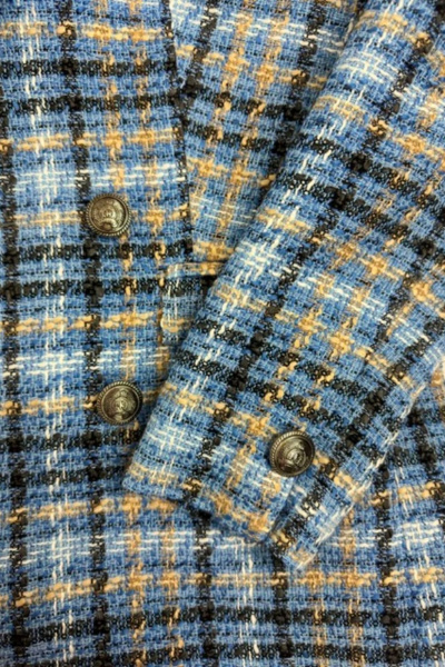 Жакет деловой приталенный из текстиля VLADOR 500514 голубой - фото 7