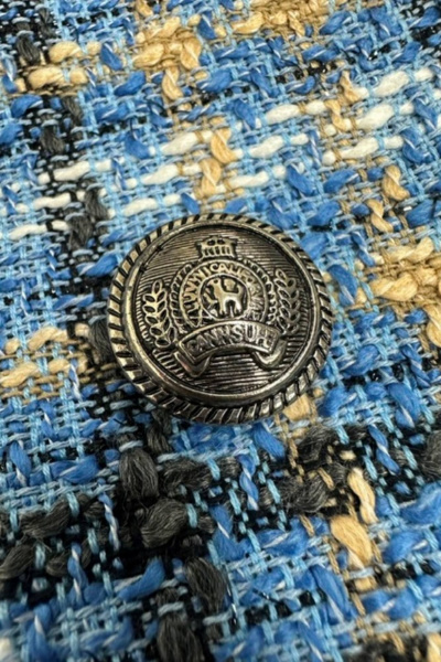 Жакет деловой приталенный из текстиля VLADOR 500514 голубой - фото 6