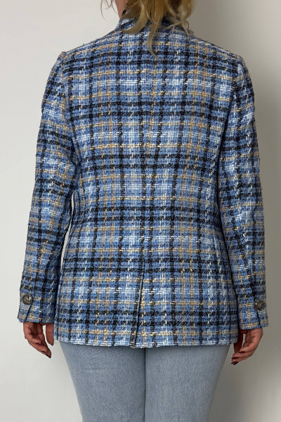 Жакет деловой приталенный из текстиля VLADOR 500514 голубой - фото 3