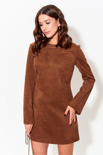 Платье из искусственной замши с длинным рукавом Lyushe 3983 - фото 9
