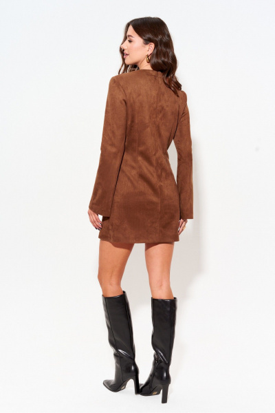 Платье из искусственной замши с длинным рукавом Lyushe 3983 - фото 4
