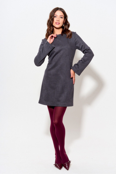 Платье из искусственной замши с длинным рукавом Lyushe 3986 - фото 3