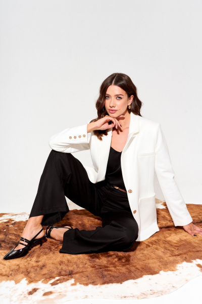 Жакет деловой из искусственной замши с карманами Lyushe 3988 - фото 3