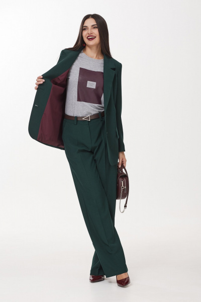 Юбка кожаная миди с высоким поясом Твой имидж 2050 серый - фото 7