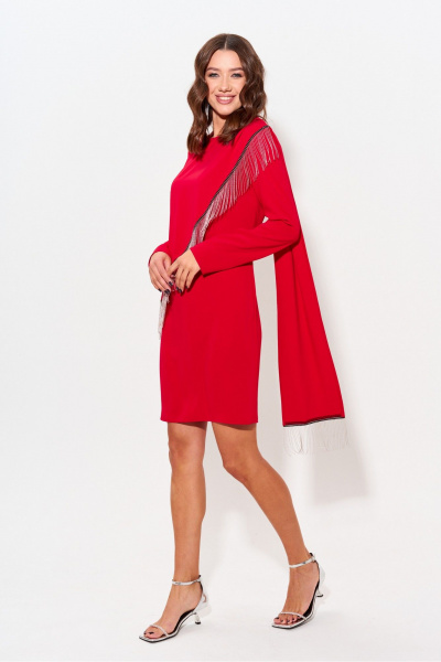 Платье нарядное с бахромой и шлейфом Lyushe 3991 - фото 5